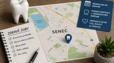 Zubná prevencia a mapa Senca ako pripomenutie, že zubný problém sa neoplatí odkladať